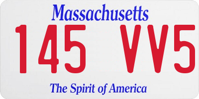 MA license plate 145VV5