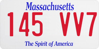 MA license plate 145VV7