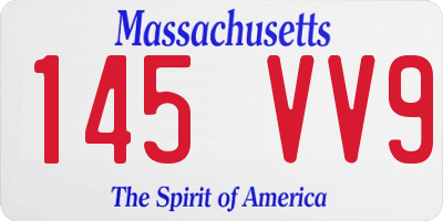 MA license plate 145VV9