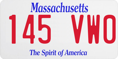MA license plate 145VW0