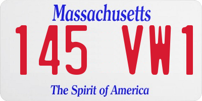 MA license plate 145VW1