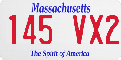 MA license plate 145VX2