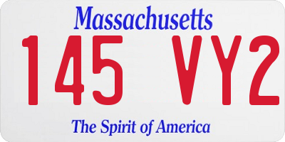 MA license plate 145VY2