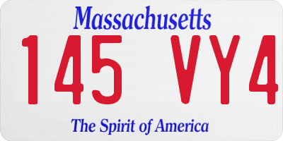 MA license plate 145VY4