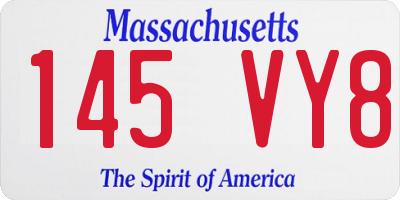 MA license plate 145VY8