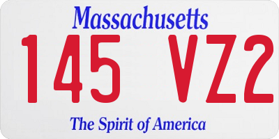 MA license plate 145VZ2