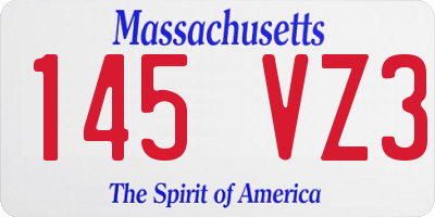 MA license plate 145VZ3