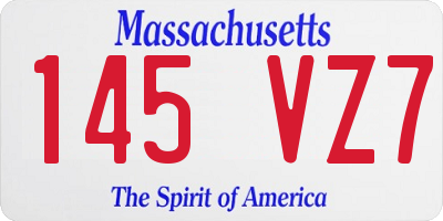 MA license plate 145VZ7