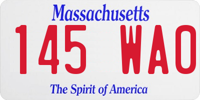 MA license plate 145WA0
