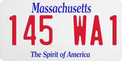 MA license plate 145WA1