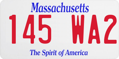 MA license plate 145WA2