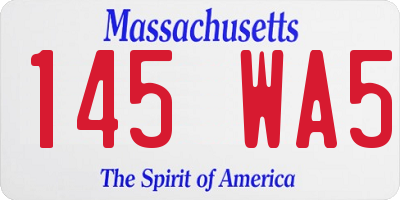 MA license plate 145WA5