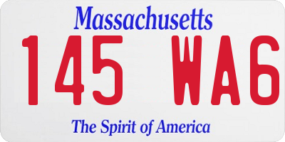 MA license plate 145WA6