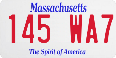 MA license plate 145WA7