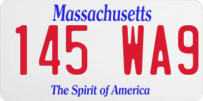 MA license plate 145WA9