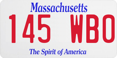 MA license plate 145WB0