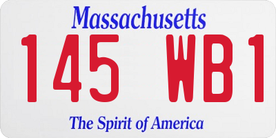 MA license plate 145WB1