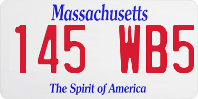 MA license plate 145WB5