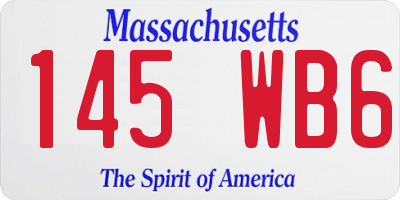 MA license plate 145WB6