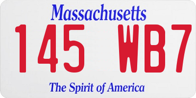 MA license plate 145WB7