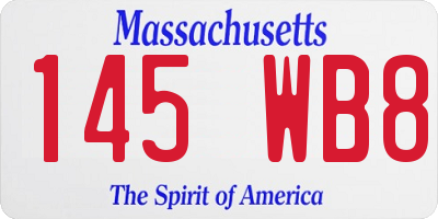 MA license plate 145WB8