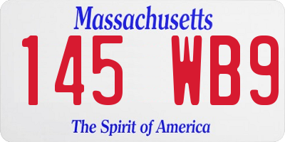 MA license plate 145WB9