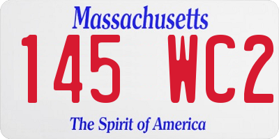 MA license plate 145WC2