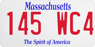 MA license plate 145WC4