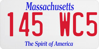 MA license plate 145WC5