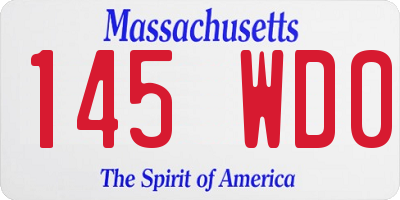 MA license plate 145WD0