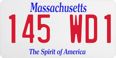 MA license plate 145WD1