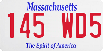 MA license plate 145WD5