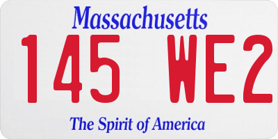 MA license plate 145WE2