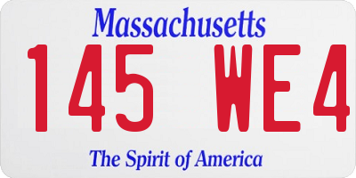 MA license plate 145WE4