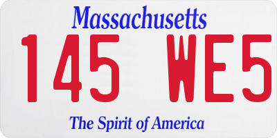 MA license plate 145WE5