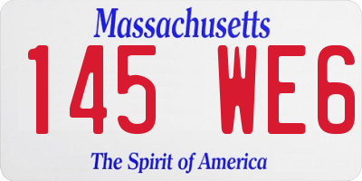 MA license plate 145WE6