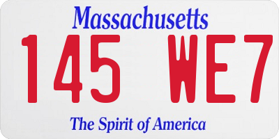 MA license plate 145WE7
