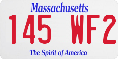 MA license plate 145WF2