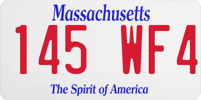 MA license plate 145WF4