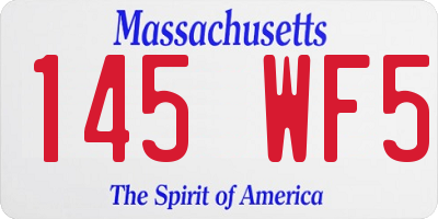 MA license plate 145WF5