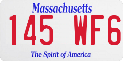 MA license plate 145WF6
