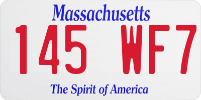 MA license plate 145WF7