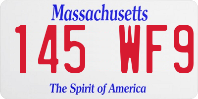 MA license plate 145WF9