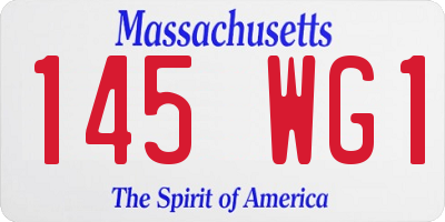 MA license plate 145WG1