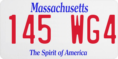 MA license plate 145WG4