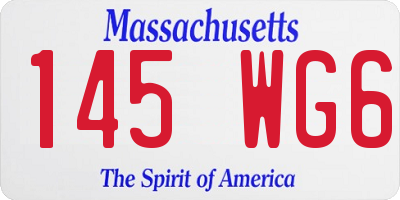 MA license plate 145WG6