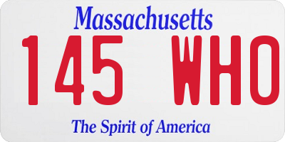 MA license plate 145WH0