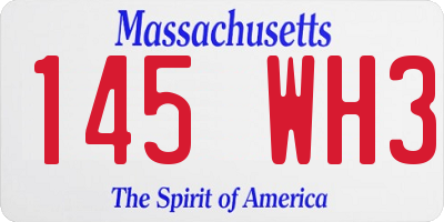 MA license plate 145WH3