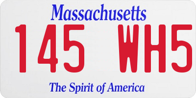 MA license plate 145WH5