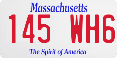 MA license plate 145WH6